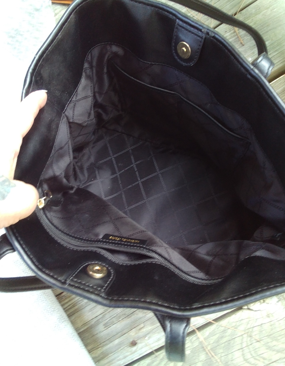 Michael Kors Beige and Black MK Logo Weaved Tote $298 - Picture 6 of 7